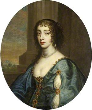 Portrait of a Lady in Blue, Modelled on Queen Henrietta Maria