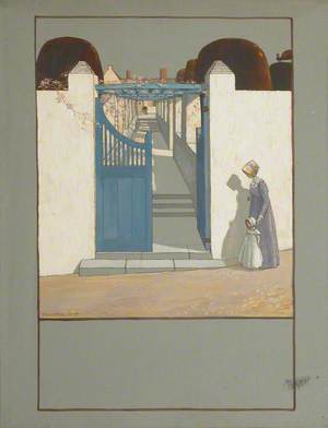 A Mother and Child in front of Gates, St Kitts