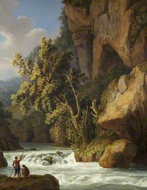 Rocky Landscape with Anglers