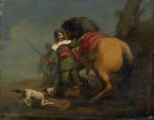 A Cavalier with a Horse and a Dog
