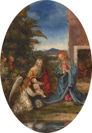 The Holy Family with a Child Angel