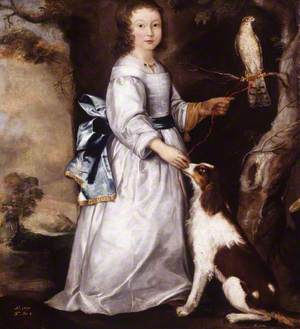Jane Strickland (b.1647?), Later Mrs Middleton, as a Child, with a Falcon and a Dog, Aged 4