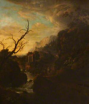 Landscape with a Wayside Shrine by a Torrent