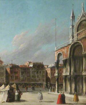 A Corner of St Mark's Square with the Basilica, Venice