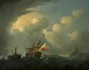 A Man-o'-War in a Rough Sea