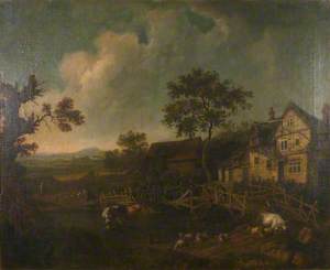 Landscape with a Cottage and a Wooden Bridge