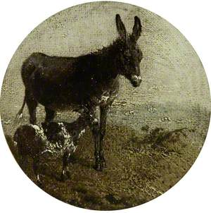 Eight Circular Farmyard Scenes: Donkey and Goat