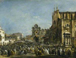 Pope Pius VI Blessing the People of Venice in the Campo San Zanipolo in 1782