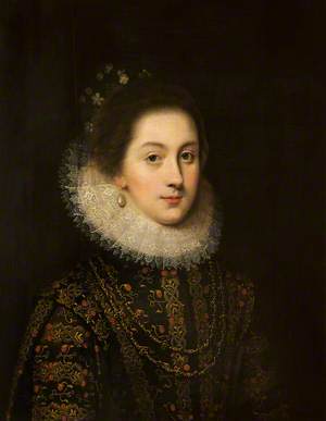 Portrait of an Unknown Woman in a Dress Embroidered with Strawberries (Lady Elizabeth Cecil, Countess of Berkshire?)