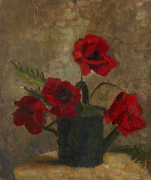 Still Life of Poppies in a Watering Can