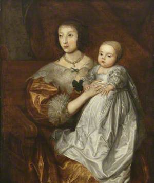 Queen Henrietta Maria (1609–1669), and Her Son Charles (1630–1685), Prince of Wales, Later Charles II