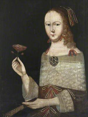 Portrait of a Woman Holding a Rose