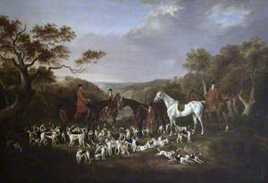 Lord Anson's Hunt at a Meet in Wooded Country