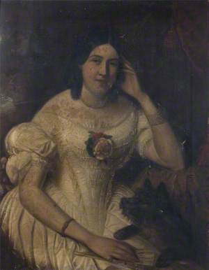 Portrait of an Unknown Young Woman with a Scottish Terrier