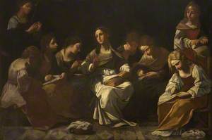 The Virgin and Her Companions Sewing the Veil of the Temple