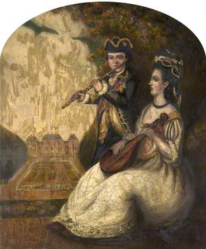 Elizabeth Egerton (1678–1720), Later Mrs Peter Legh, and Her Brother Playing Musical Instruments 