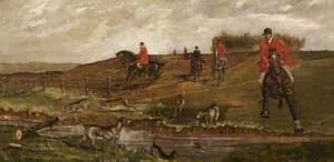 Arnold, 8th Earl of Albemarle, and Huntsmen and Hounds Jumping a Stream