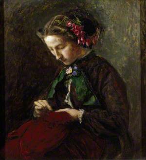 Effie with Foxgloves in Her Hair (The Foxgloves) (Euphemia 'Effie' Chalmers Gray, 1828–1898, Mrs John Ruskin)