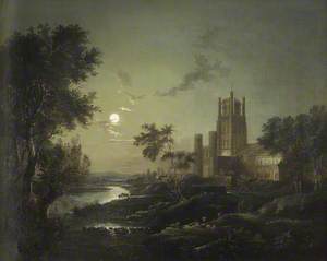 Ely Cathedral in an Imaginary Landscape by Moonlight