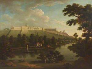 View of Windsor Castle, with the River Thames and Figures in the Foreground
