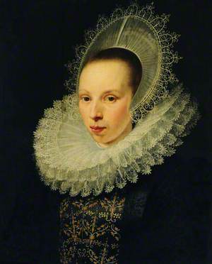 A Lady in a Ruff and Ornate Headdress