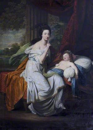 Jocosa Katerina Drury (1748/1749–1772), Lady Cust, and Her Niece, Lady Caroline Hobart (d.1850), Later Lady Suffield