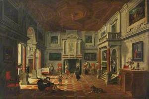 A Banqueting Hall with Figures