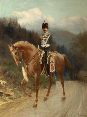 Captain William Henry Armstrong Fitzpatrick Watson-Armstrong (1863–1941), Later 1st Baron Armstrong of Bamburgh and Cragside, in the Uniform of the Northumberland Hussars