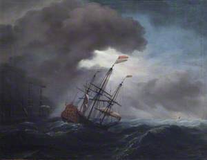 A Dutch Flagship Running before a Gale