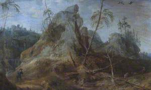 A Capriccio Landscape of Rocks and Fir Trees