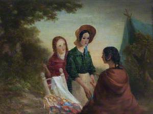 Two Girls Consulting a Gipsy Fortune-Teller