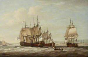 Admiral Sir George Brydges Rodney (1719–1792), 1st Baron Rodney, with French Captive Ships after the Battle of the Saints, 12 April 1782