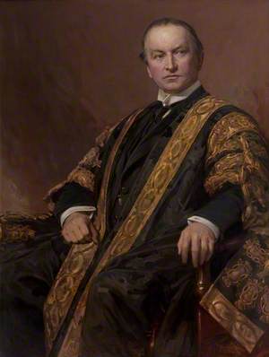 George Nathaniel Curzon (1859–1925), 1st Marquess Curzon of Kedleston, KG, GCIE, PC, MP, in the Robes of Chancellor of Oxford University