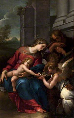 The Holy Family with an Angel Offering a Honeycomb to the Christ Child