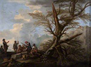 Landscape with Soldiers under Trees