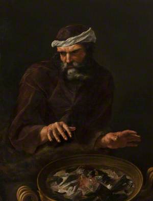 Winter: A Bearded Man Warming His Hands