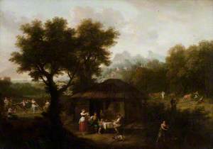 Landscape with Pastoral Figures and Animals from Milton's 'L'Allegro' (1645)