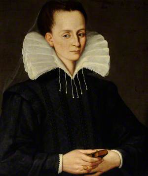 Portrait of an Unknown Lady in Black with a Splayed Collar