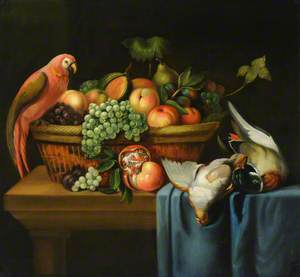 Still Life with a Parrot, Fruit and Dead Birds