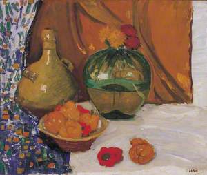 Still Life with a Bowl of Red and Yellow Peppers