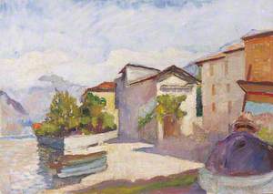A Village near Lugano, with the Artist at His Easel