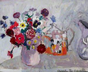 Still Life of Flowers and a Teapot
