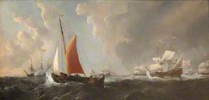 A Storm: An English Galliot Beating to Windward in a Gale