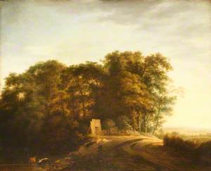 A Landscape with a Clump of Trees by a Road