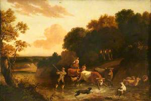 Landscape with Cattle, Sheep and Goats