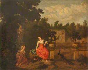 Vertumnus and Pomona in a Garden, with Juno's Peacock