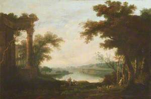 Classical Landscape with Shepherds near Overgrown Ruins