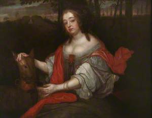 Portrait of an Unknown Lady in a Red Mantle with a Deer