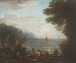 Coastal Scene with Shipping at Dawn