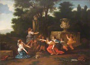 Maenads and Putti Conducting a Sacrifice before a Herm